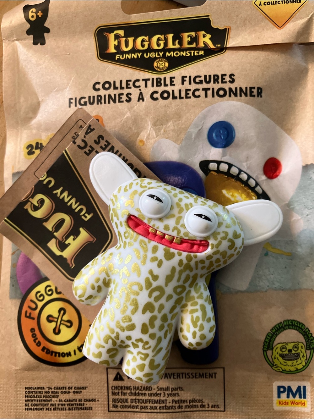 Fuggler 24 carats Funny Ugly Monster Collectible Figure - Yellow Leopard Print
